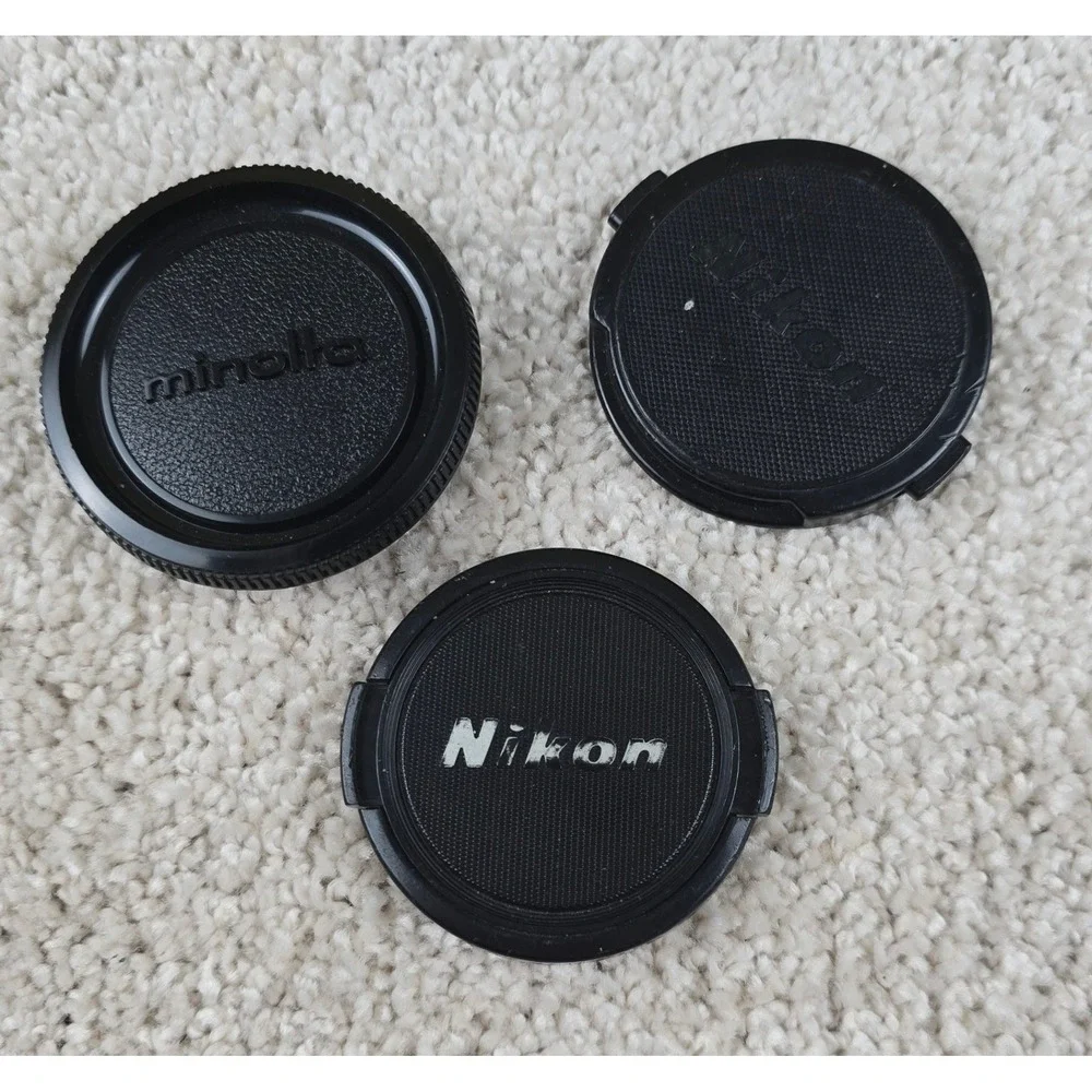 Nikon & Minolta Camera Lens Cap Bundle Black Vintage Replacement Parts